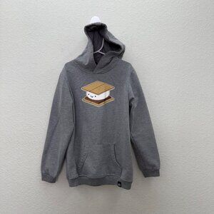 Whistle & Flute Smore Gray Organic Cotton Bamboo Pullover Hoodie Sweatshirt 9-10
